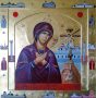 Icon of Theotokos Samarska. 1m x 1m.  Wood, egg tempera, gilding. 2015
